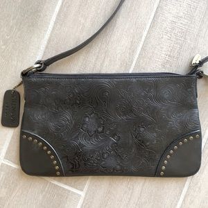 ✨ CHENSON shoulder Handbag black stitches leather